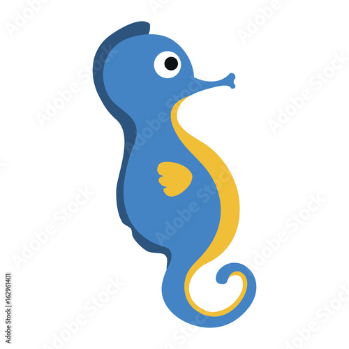 cute seahorse character icon vector illustration design