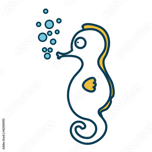 cute seahorse character icon vector illustration design