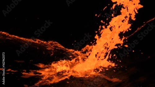 Eruption in the lava lake of the volcano Erta Ale, Ethiopia
