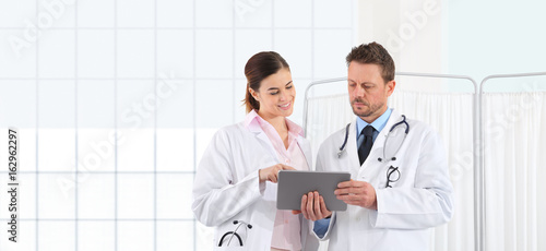 Doctors use the digital tablet, concept of medical consulting
