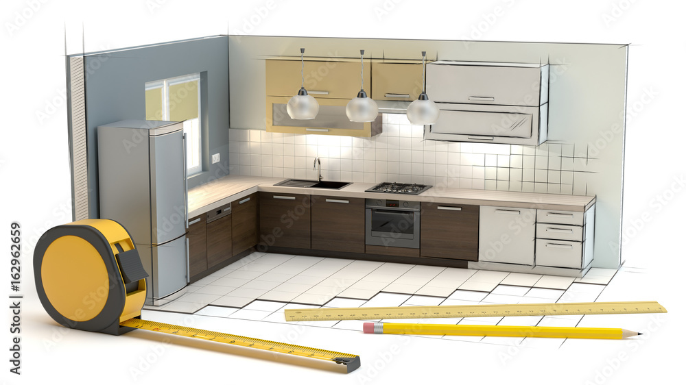 Fototapeta premium Project of the kitchen