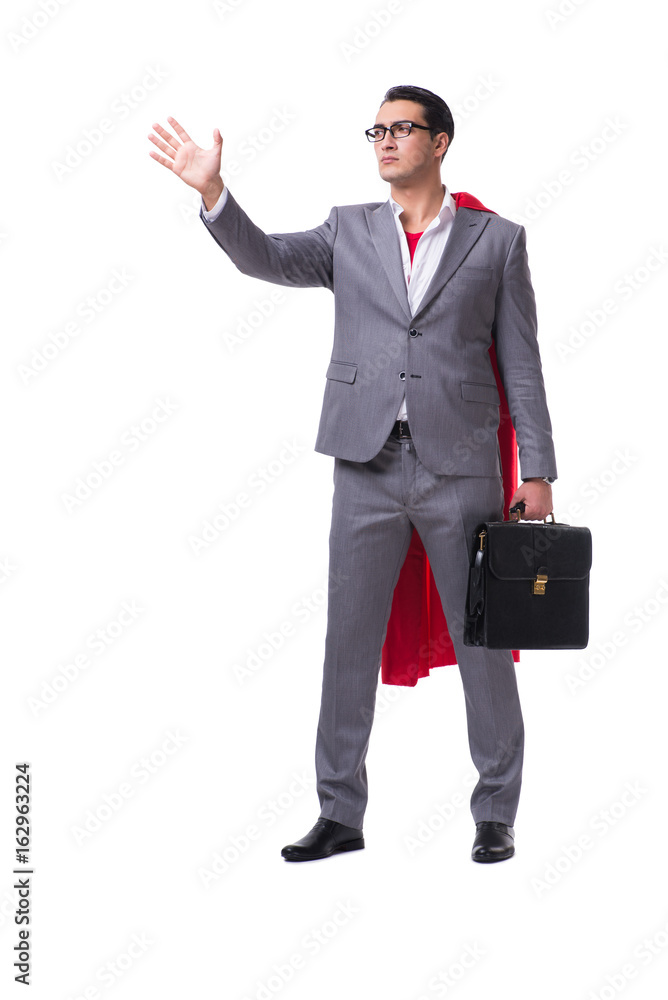 Superhero businessman isolated on white background Superhero businessman isolated on white background