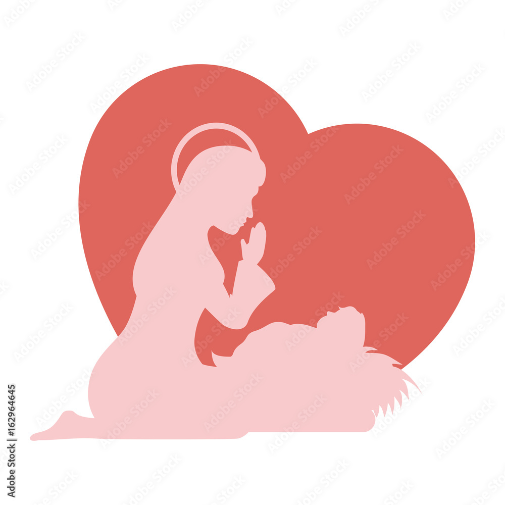 heart with virgin mary icon over white background colorful design vector illustration heart with virgin mary icon over white background colorful design vector illustration