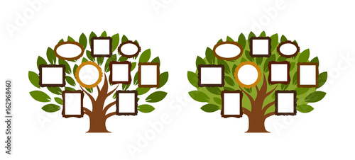 Family tree, genealogy icon or logo. Cartoon vector illustration