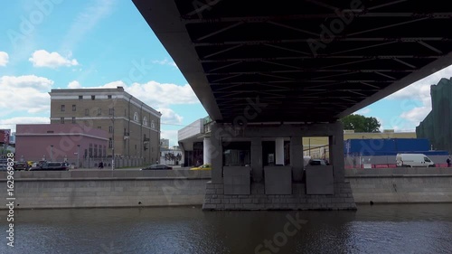 View from under Patriarshy Bridge,Cathedral of Christ the Saviour . Moscow Russia