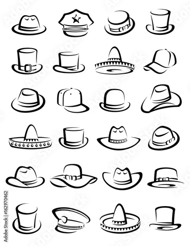 Hats collection set. Vector