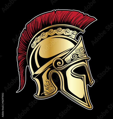 Gladiator Spartan Helmet Vector Illustration