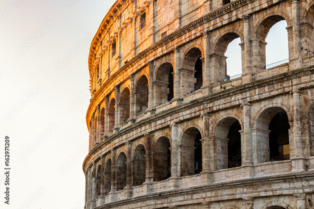 Colosseum at sunrise in Rome, Italy