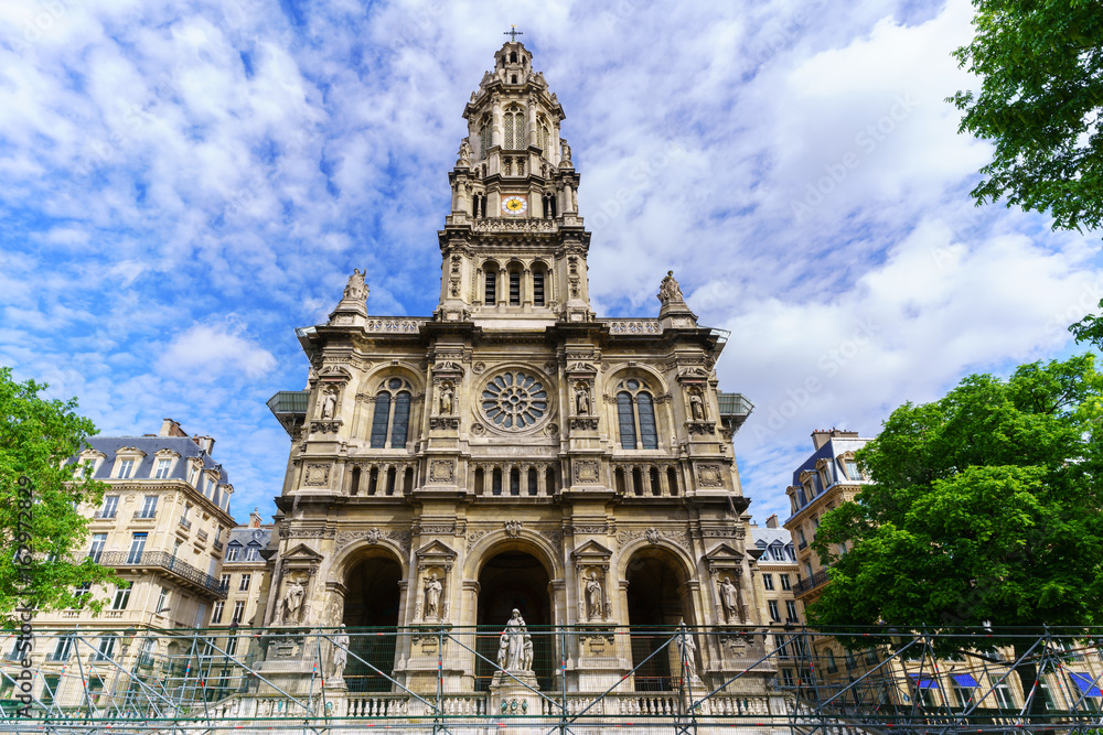 Naklejka premium Trinity church or Sainte-Trinite in Paris , France