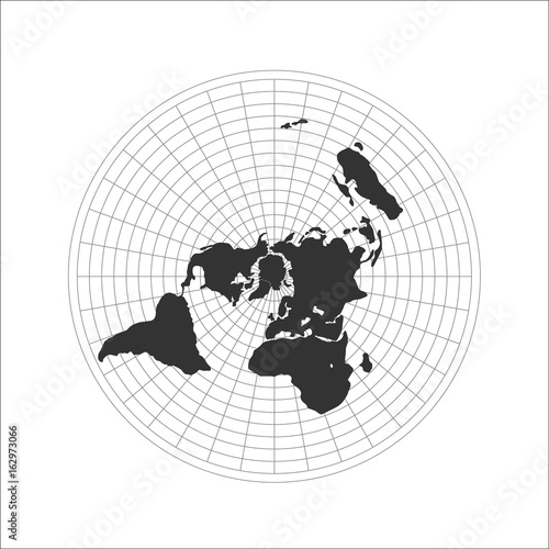 Flat Earth map logo. Vector illustration.