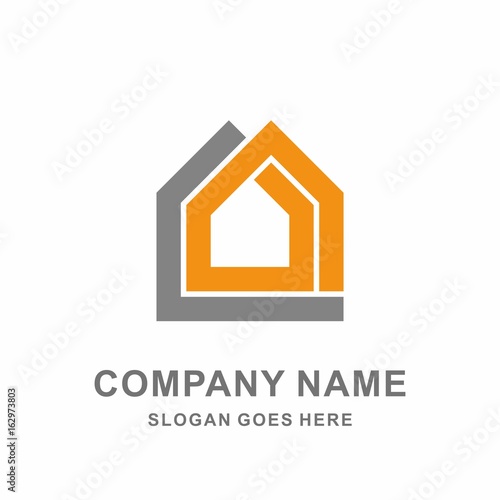 Simple Building House Shape Architecture Interior Construction Real Estate Business Company Stock Vector Logo Design Template