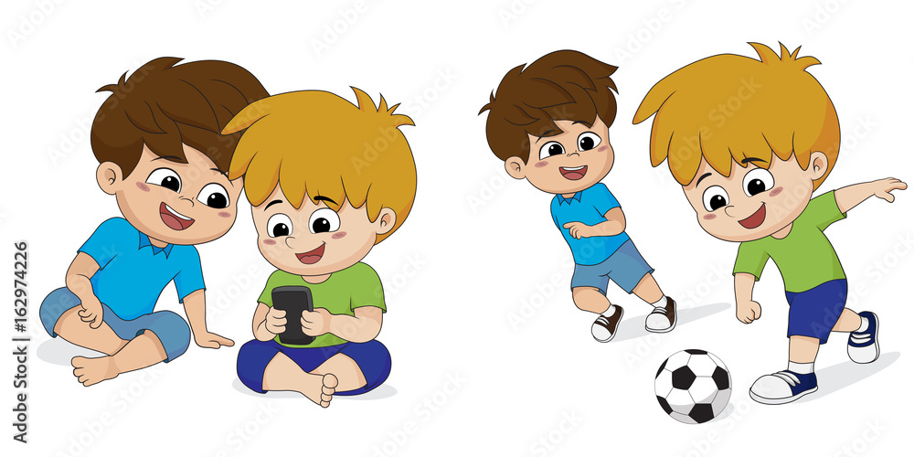 Present children addicted to playing game at home.They don't like to play sports. Present children addicted to playing game at home.They don't like to play sports.