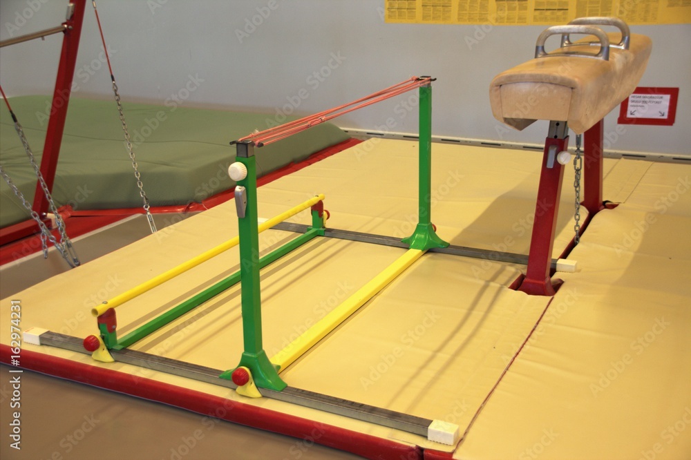 Naklejka premium Gymnastic equipment in a gymnastic gym