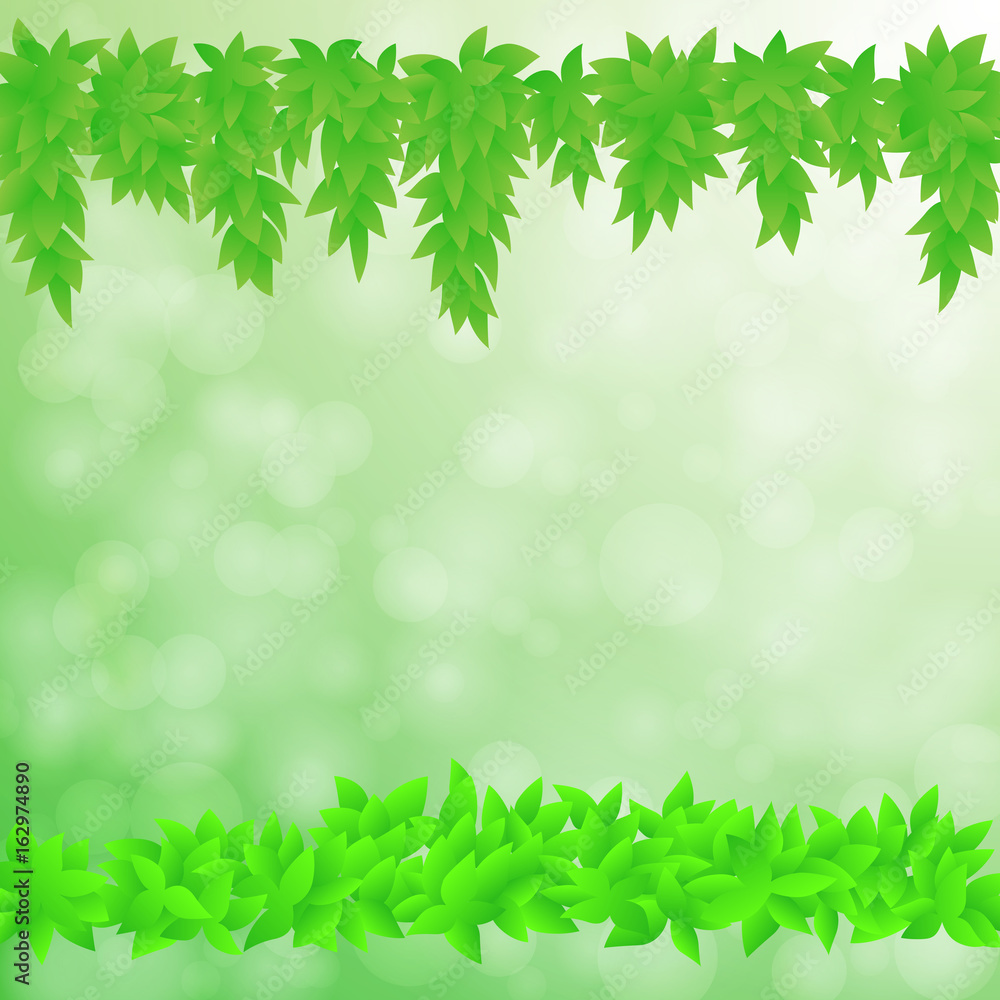 Green leaves on abstract bokeh background Green leaves on abstract bokeh background