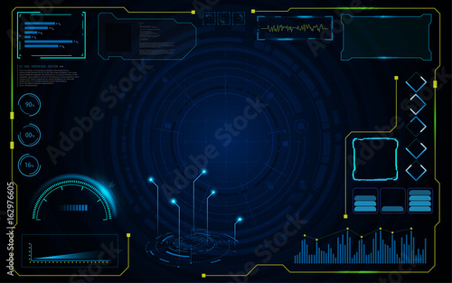 Obraz na płótnie virtual circle hud gui infographic elements futuristic concept background