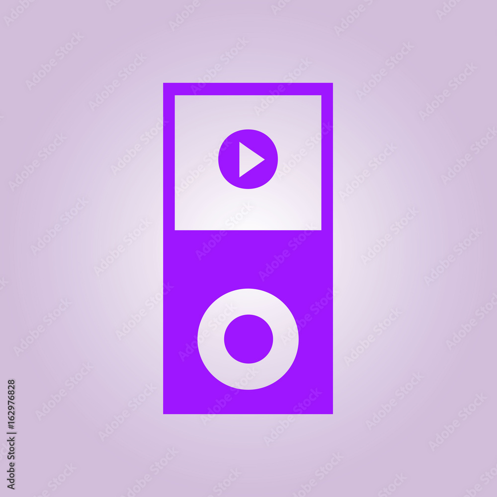 Portable media player icon. Flat design style. Portable media player icon. Flat design style.