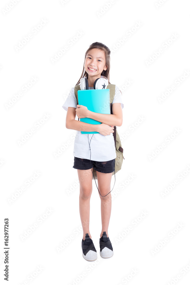 Young asian girl smiling over white background Young asian girl smiling over white background