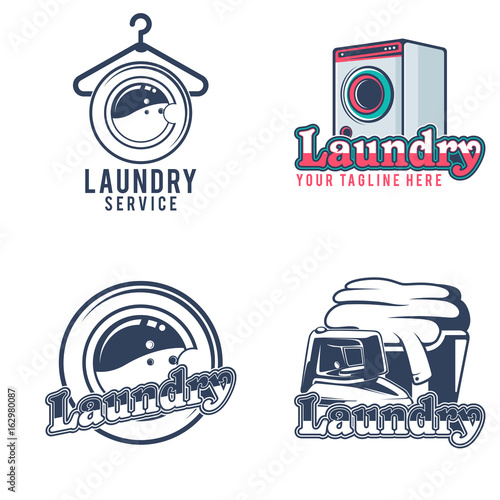 Set of vintage laundry emblems