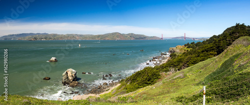 Pacific Ocean and Golden Gate Bridge from Land's End, San Francisco, California