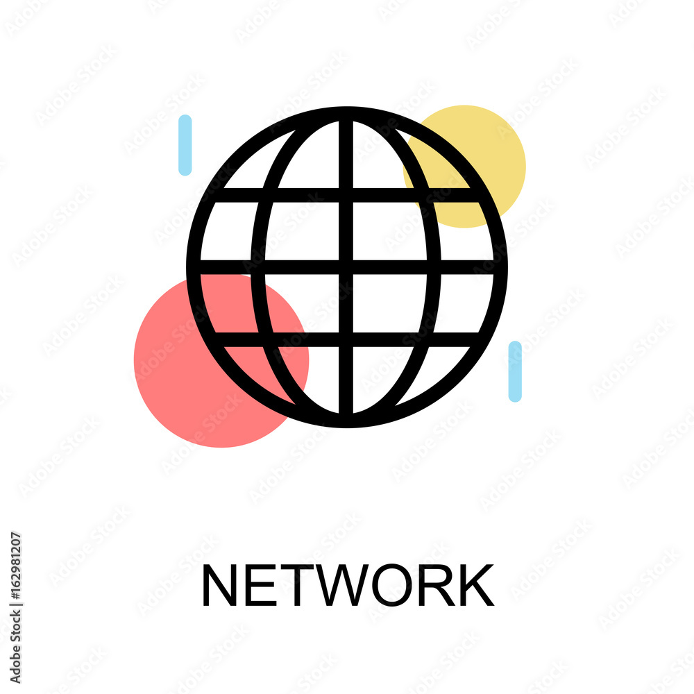 Network icon with sphere on white background illustration design.vector Network icon with sphere on white background illustration design.vector