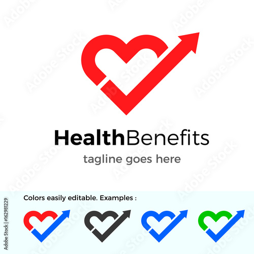 Health Benefits logo. Good health vector design concept