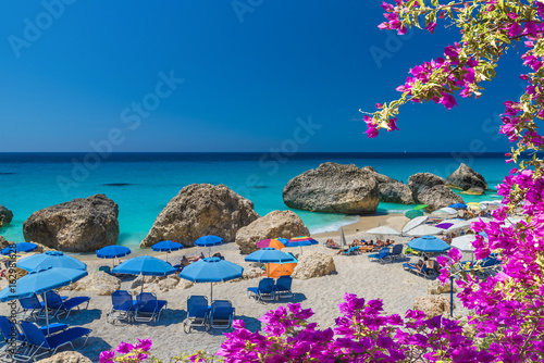 Fototapeta Naklejka Na Ścianę i Meble -  Megali Petra, beach on the Ionian sea, Lefkada island, Greece.