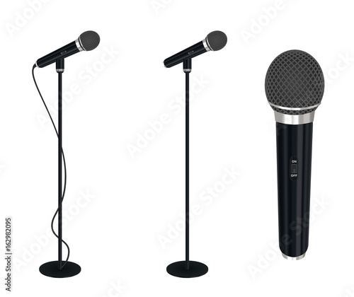 microphone with stand vector on white background photo