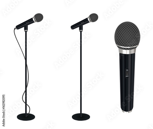 microphone with stand vector on white background