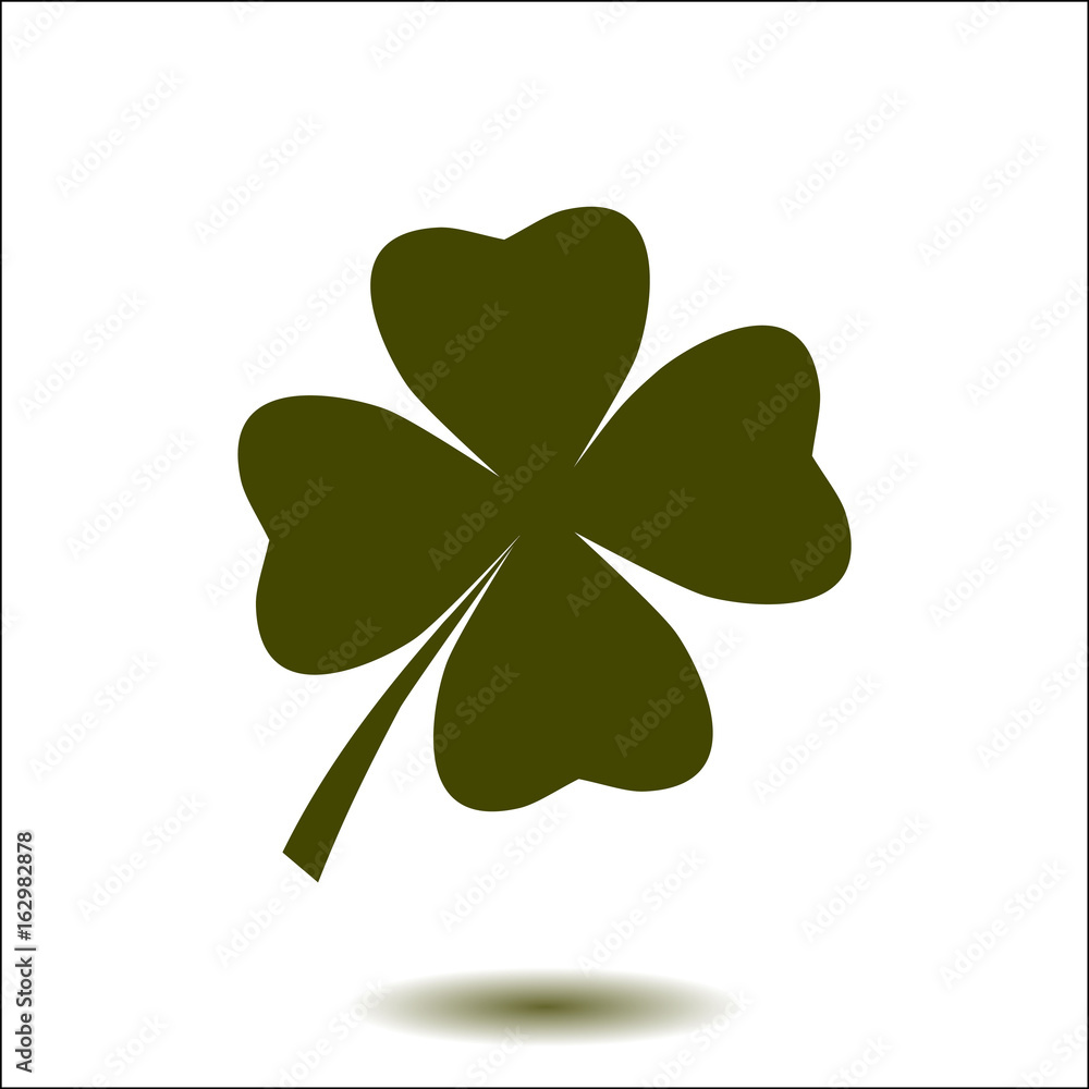 Leaf clover sign icon. Saint patrick symbol. Ecology concept. Flat design style. Leaf clover sign icon. Saint patrick symbol. Ecology concept. Flat design style.