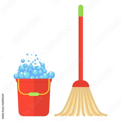 clean bucket mop foam