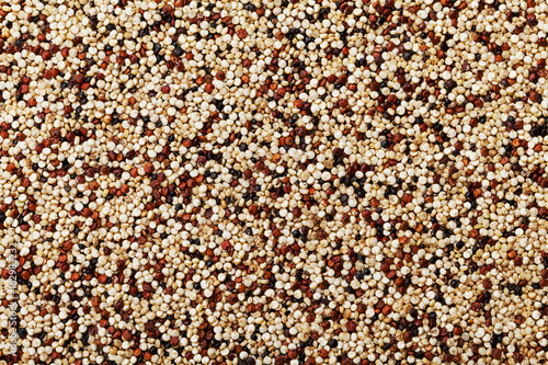 Mixed quinoa background top view.