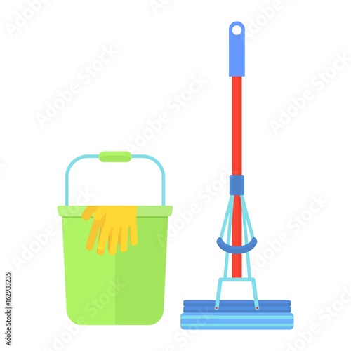 clean bucket mop glove