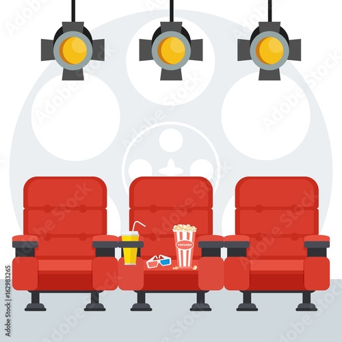 red cinema chairs poster