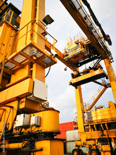 Rubber Tried Gantry Cranes (RTG) At Industrial Port