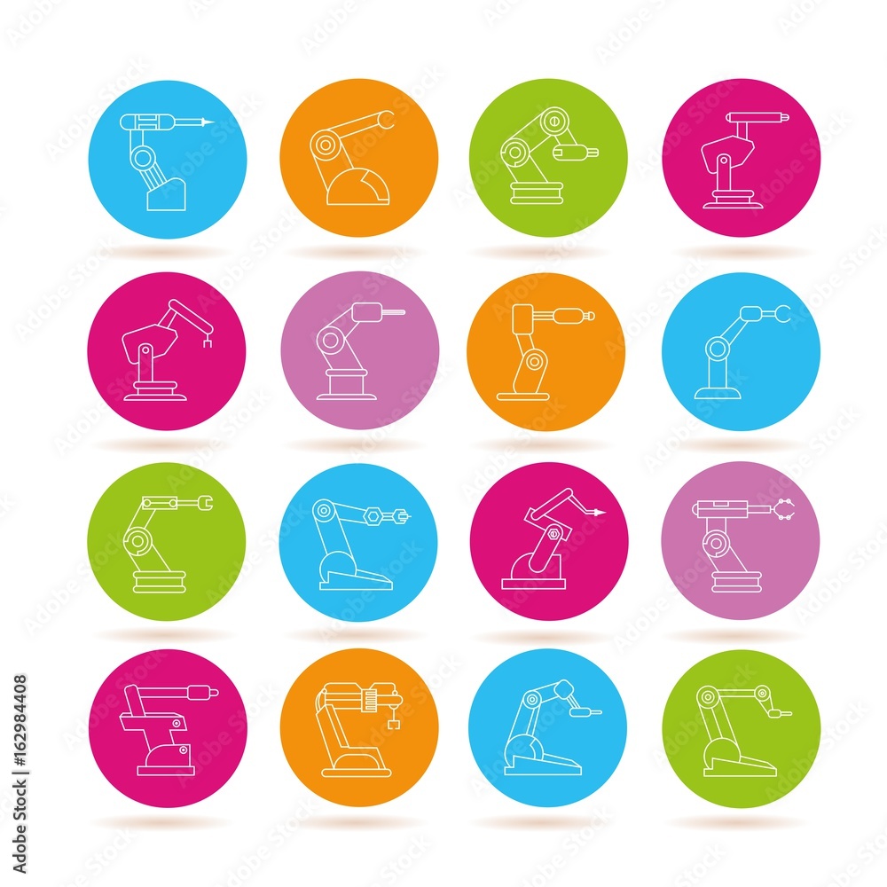 industry robot icons industry robot icons
