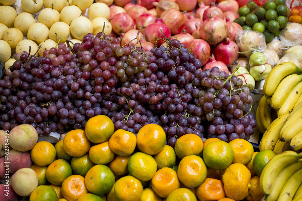 Colorful fruits in Chinese market