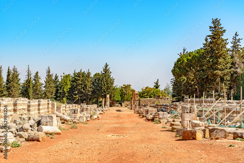 Fototapeta premium Umayyad City of Anjar in Lebanon. It is located about 50km east of Beirut and has led to its designation as a UNESCO World Heritage Site in 1984.