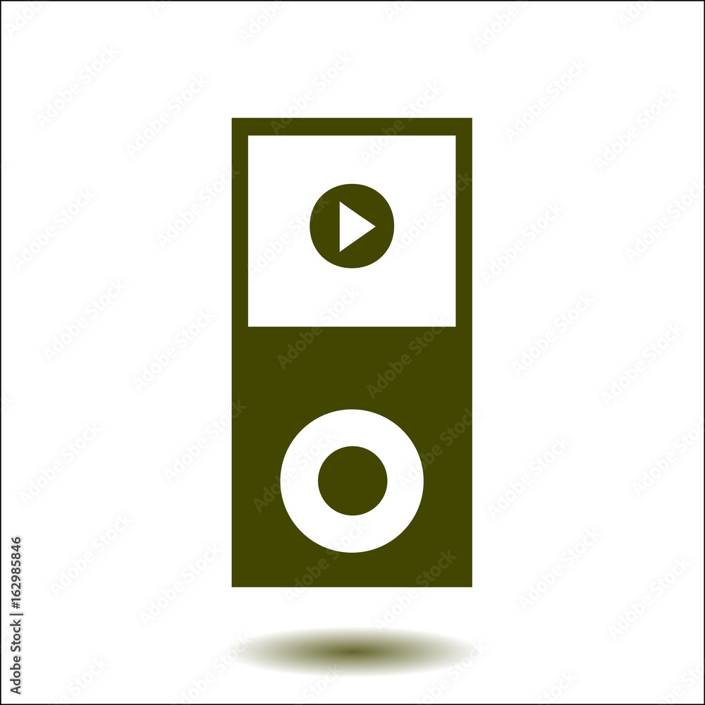 Portable media player icon. Flat design style. Portable media player icon. Flat design style.