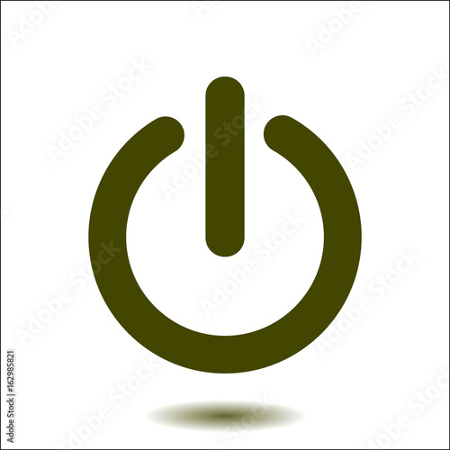 Power sign icon. Power button. Close application. Flat design style. 