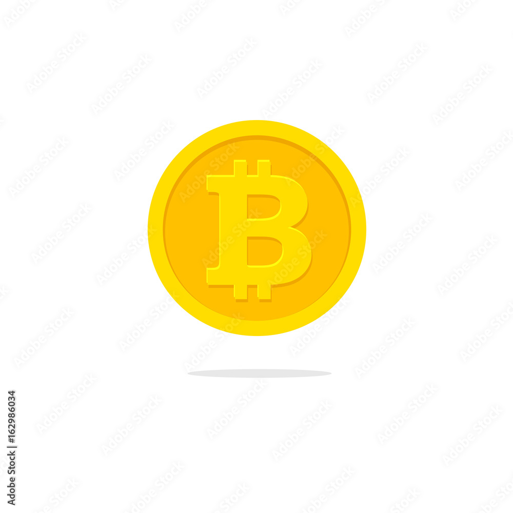 Bitcoin coin icon vector, flat cartoon cryptocurrency money isolated Bitcoin coin icon vector, flat cartoon cryptocurrency money isolated
