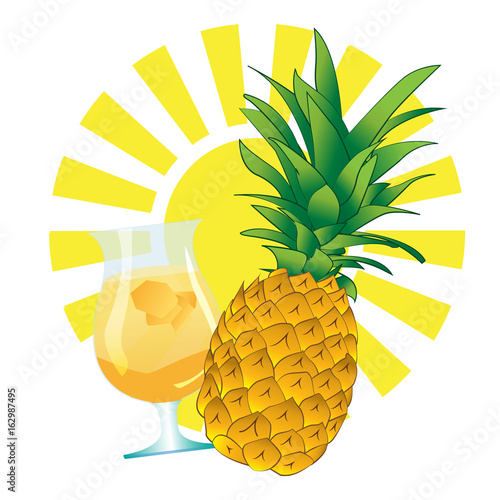 pineapple drink juice and sun