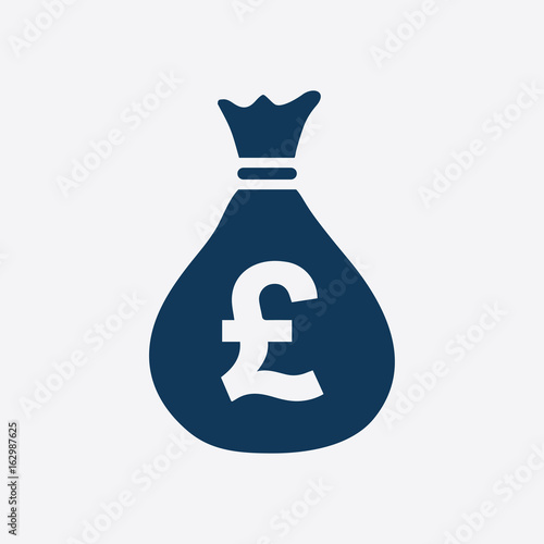 Pound GBP currency symbol. Flat design style. 