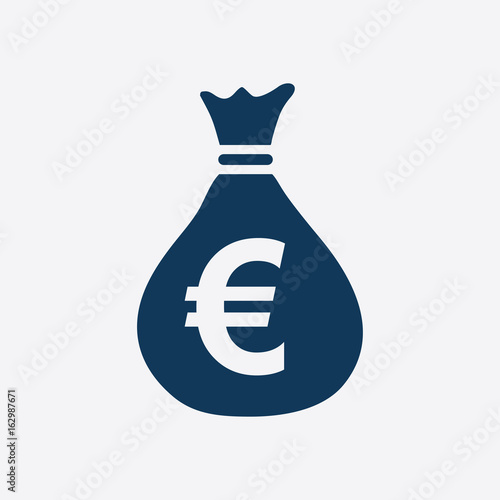 Euro EUR currency symbol. Flat design style.  photo