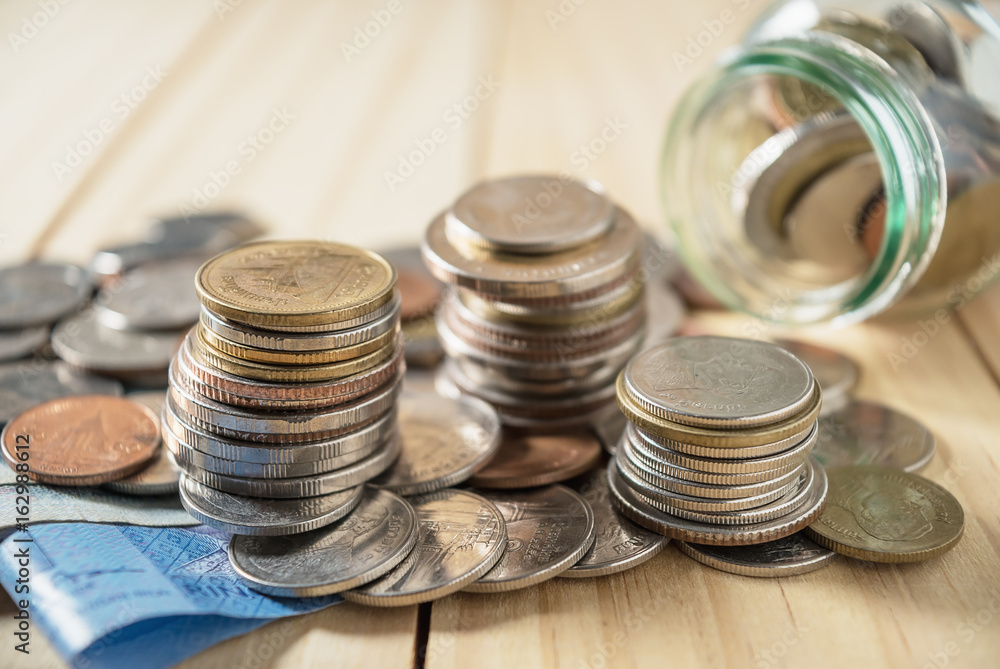 Saving money and account banking for finance concept Saving money and account banking for finance concept