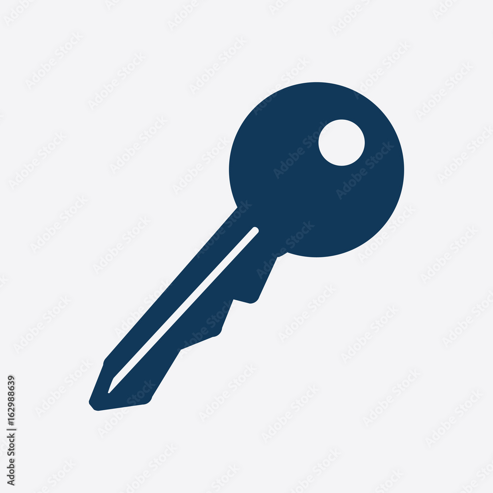 Key icon. Lock symbol. Security sign. Flat design style. Key icon. Lock symbol. Security sign. Flat design style.
