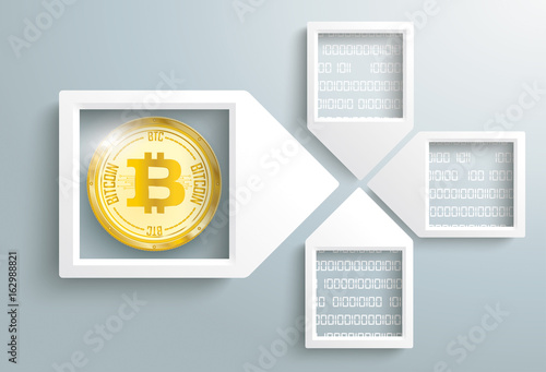 Paper Arrow Frames Data Bitcoin Blockchain