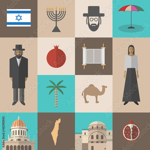 Israel travel.  Vector illustration.