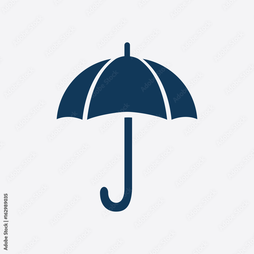 Umbrella sign icon. Rain protection symbol. Flat design style. Umbrella sign icon. Rain protection symbol. Flat design style.