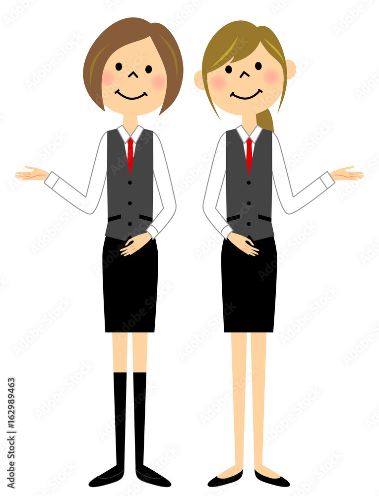 制服姿の女性　案内