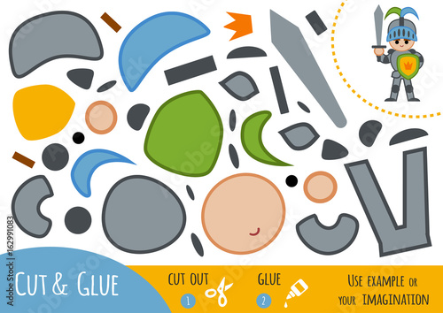 Education paper game for children, Knight